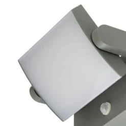 Aplique LED para exterior Lindby Sherin, gris claro, orientable, con sensor