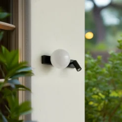 Aplique LED para exterior Lindby Larcie, 35 cm, 2 luces, aluminio, sensor