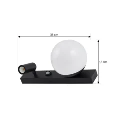 Aplique LED para exterior Lindby Larcie, 35 cm, 2 luces, aluminio, sensor