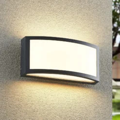 Aplique LED para exterior Lindby Jakari, angular, blanco