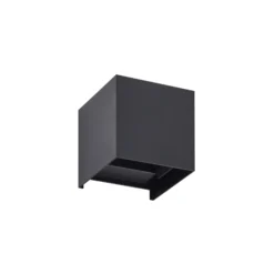 Aplique LED para exterior Lindby Nivar, angular, negro, 10 cm, IP54