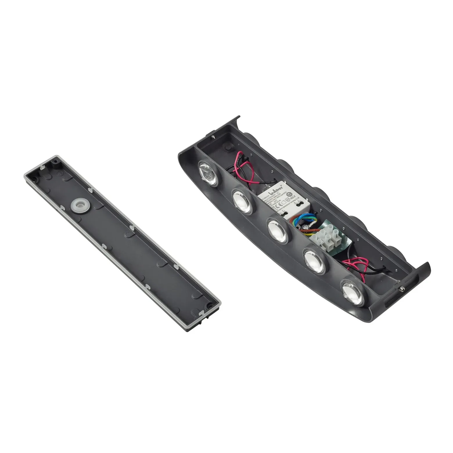 Aplique LED para exterior Lindby Ithan, 5 luces, antracita, 27 cm