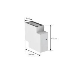 Aplique LED para exterior Lindby Fendir, blanco, aluminio, 10,5 cm