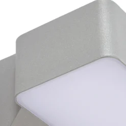 Aplique LED para exterior Lindby Fando, plata mate, con sensor, IP44