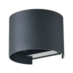 Aplique LED para exterior Lindby Smart Dara, gris, redonda, CCT RGB, Tuya