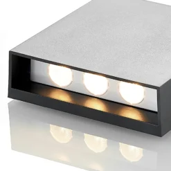 Aplique LED para exterior Lindby Ugar, 13 cm, antracita, arriba/abajo