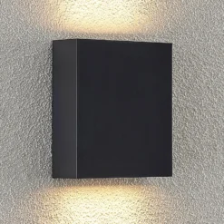 Aplique LED para exterior Lindby Ugar, 13 cm, antracita, arriba/abajo