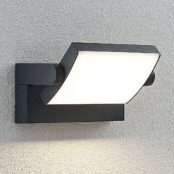 Aplique LED para exterior Lindby Sherin, color antracita, orientable