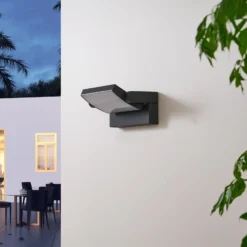 Aplique LED para exterior Lindby Sherin, color antracita, orientable