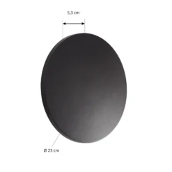 Aplique LED para exterior Lindby Selinel, negro, 23 cm, con número de casa