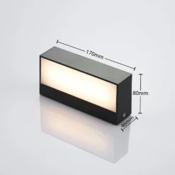 Aplique LED para exterior Lindby Nienke, 17 cm, resistente al agua salada, IP65