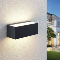 Aplique LED para exterior Lindby Nienke, 23 cm, resistente al agua salada, IP65