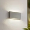 Aplique LED para exterior Lindby Jarte, plateada, metal, 17 cm, IP54
