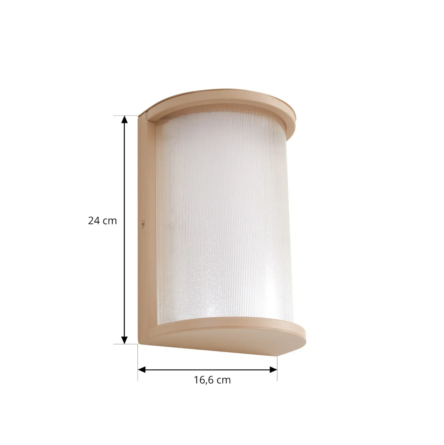 Aplique LED para exterior Lindby Calvik, beige, estriado, IP44