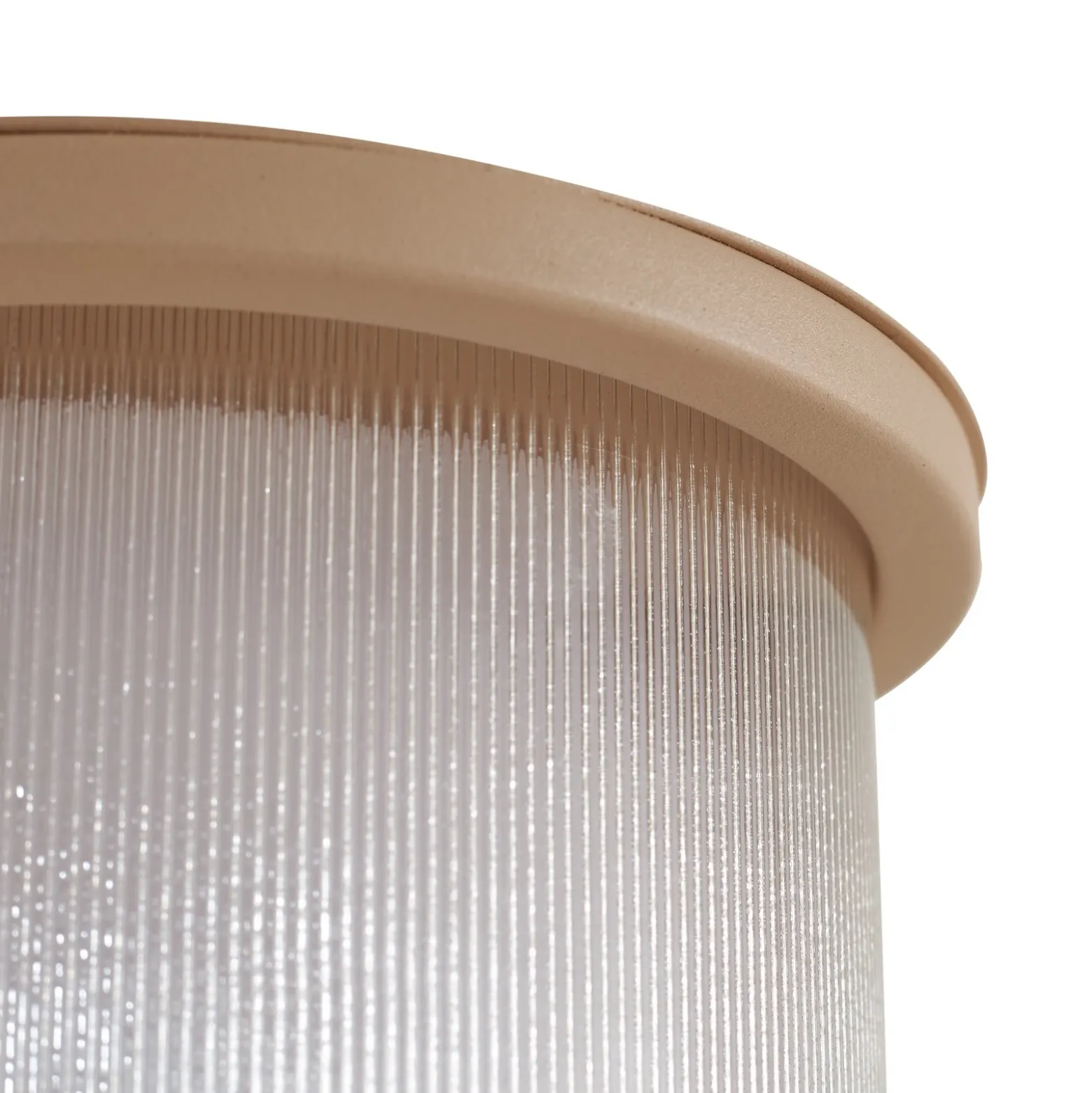 Aplique LED para exterior Lindby Calvik, beige, estriado, IP44