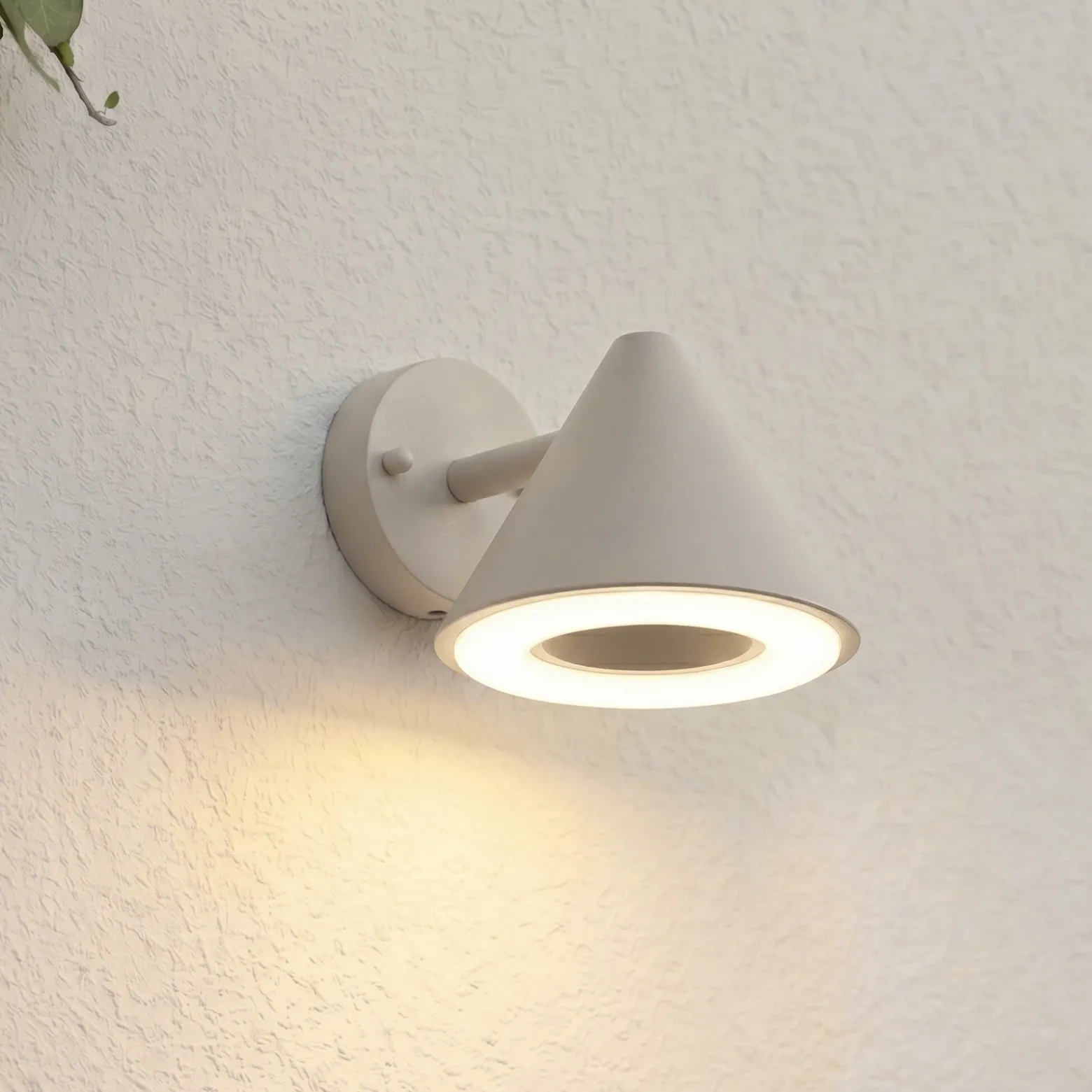 Aplique LED para exterior Lindby Soran, color topo, metal, IP44