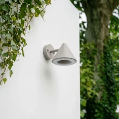 Aplique LED para exterior Lindby Soran, color topo, metal, IP44
