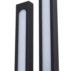 Aplique LED para exterior Lindby «Sakari», negro, aluminio, altura 59 cm