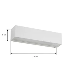 Aplique LED para exterior Lucande Lengo, 25 cm, blanca, luz hacia abajo, 3000 K