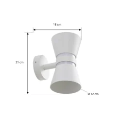 Aplique LED para exterior Lucande Meravi, blanca, 2 luces, IP44