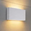 Aplique LED para exterior Lucande Jarte, 20 cm, blanco, IP65