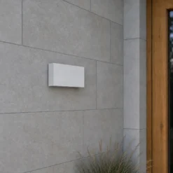 Aplique LED para exterior Lucande Jarte, 20 cm, blanco, IP65