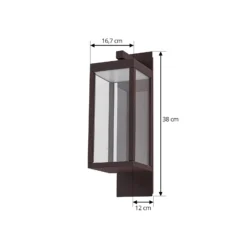 Aplique LED para exterior Lucande «Ferdinand», color óxido, metal, IP54