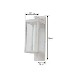 Aplique LED para exterior Lucande «Ferdinand», blanca, de metal, 38 cm
