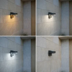 Aplique LED para exterior Lucande Nirella, negra, CCT, IP65