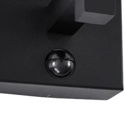 Aplique LED para exterior Lucande Lynx, 35,5 cm, negro, con sensor