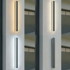 Aplique LED para exterior Lucande Ilora, negra, 100 cm, CCT, IP65