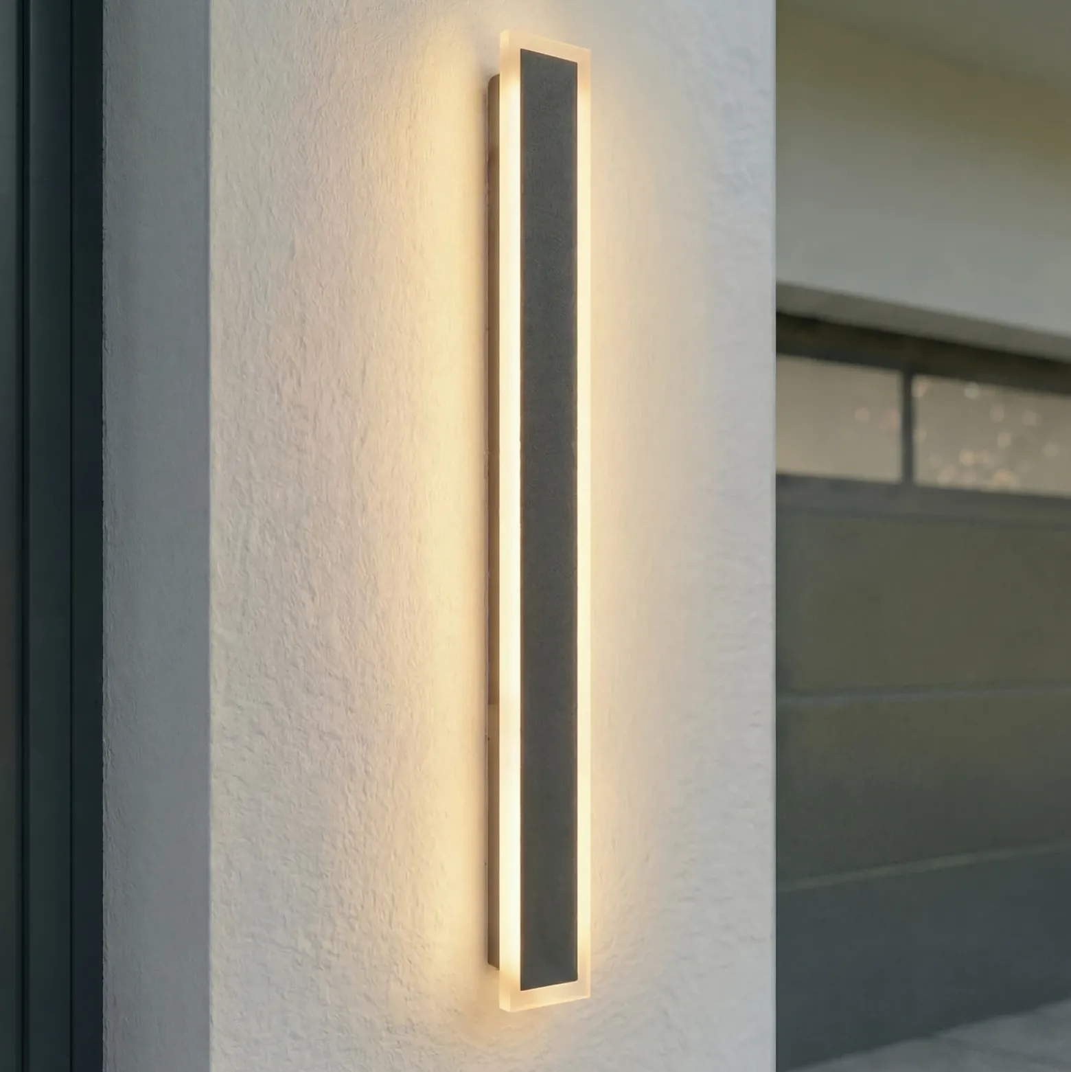 Aplique LED para exterior Lucande Ilora, negra, 100 cm, CCT, IP65