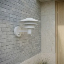 Aplique LED para exterior Lucande Montaro, blanca, IP54, con sensor