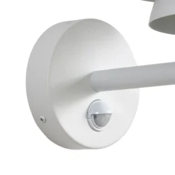 Aplique LED para exterior Lucande Montaro, blanca, IP54, con sensor