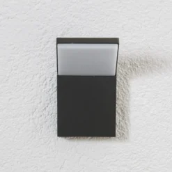 Aplique LED para exterior Lucande Nevio, 17 cm, antracita, aluminio
