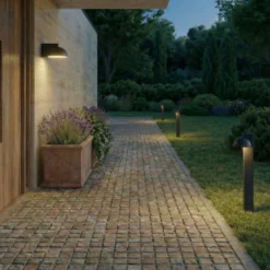 Aplique LED para exterior Lucande Velira, negra, metal, IP54