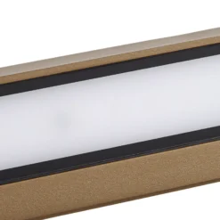 Aplique LED para exterior Lucande Lengo, 50 cm, marrón, luz hacia abajo, 3000 K