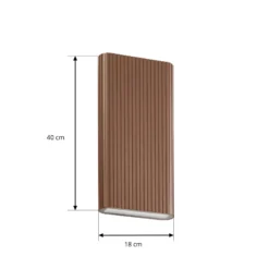 Aplique LED para exterior Lucande Raija, marrón oscuro, altura 40 cm, CCT