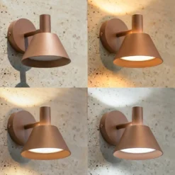Aplique LED para exterior Lucande Tabena, marrón, IP44, CCT