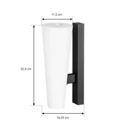 Aplique LED para exterior Lucande Jovra, negro, altura 32 cm