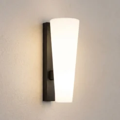 Aplique LED para exterior Lucande Jovra, negro, altura 32 cm