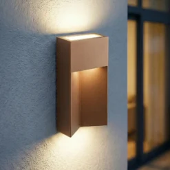 Aplique LED para exterior Lucande Kaholo, marrón, CCT, IP44
