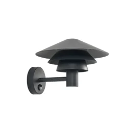 Aplique LED para exterior Lucande Montaro, color antracita, IP54 con sensor