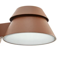 Aplique LED para exterior Lucande Moena, marrón, metal, IP44