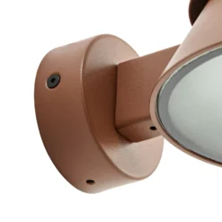 Aplique LED para exterior Lucande Moena, marrón, metal, IP44