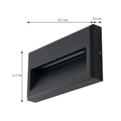 Aplique LED para exterior Lucande Weno, negro, aluminio, IP65