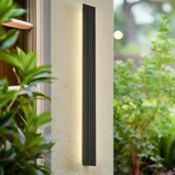 Aplique LED para exterior Lucande Melira, altura 100 cm, antracita