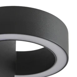 Aplique LED para exterior Lucande Nirella, negra, CCT, con sensor