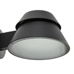 Aplique LED para exterior Lucande Moena, negra, de metal, IP44