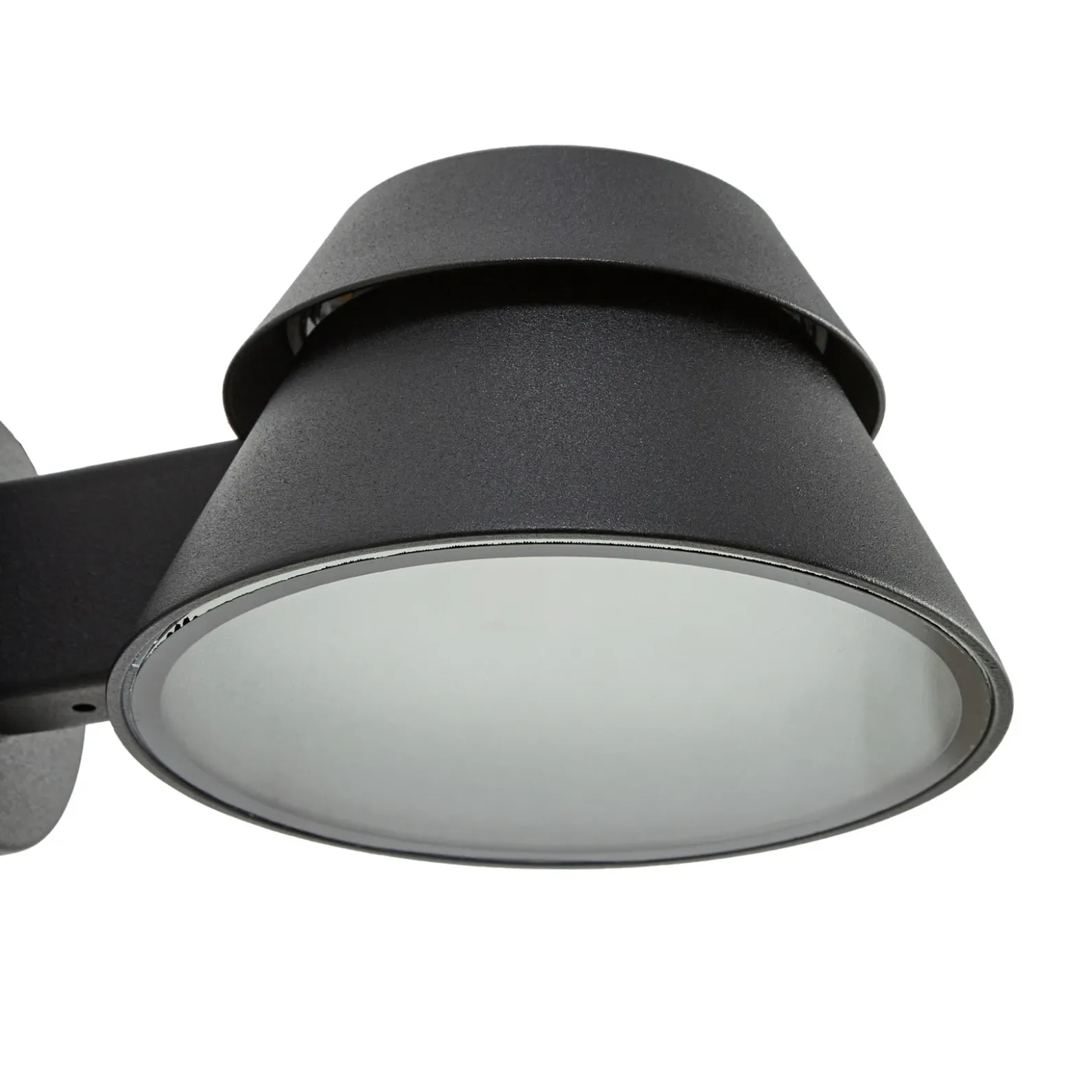 Aplique LED para exterior Lucande Moena, negra, de metal, IP44